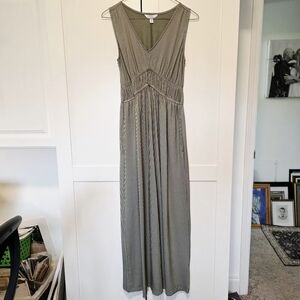 Time and Tru Maxi Dress Green White XS